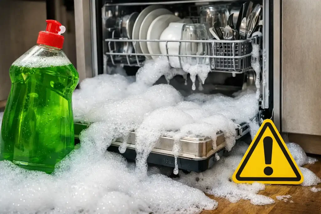 7 Razones Poderosas por las que Nunca Debes Usar Jabón Líquido Lavavajillas en Tu Lavavajillas en 2026